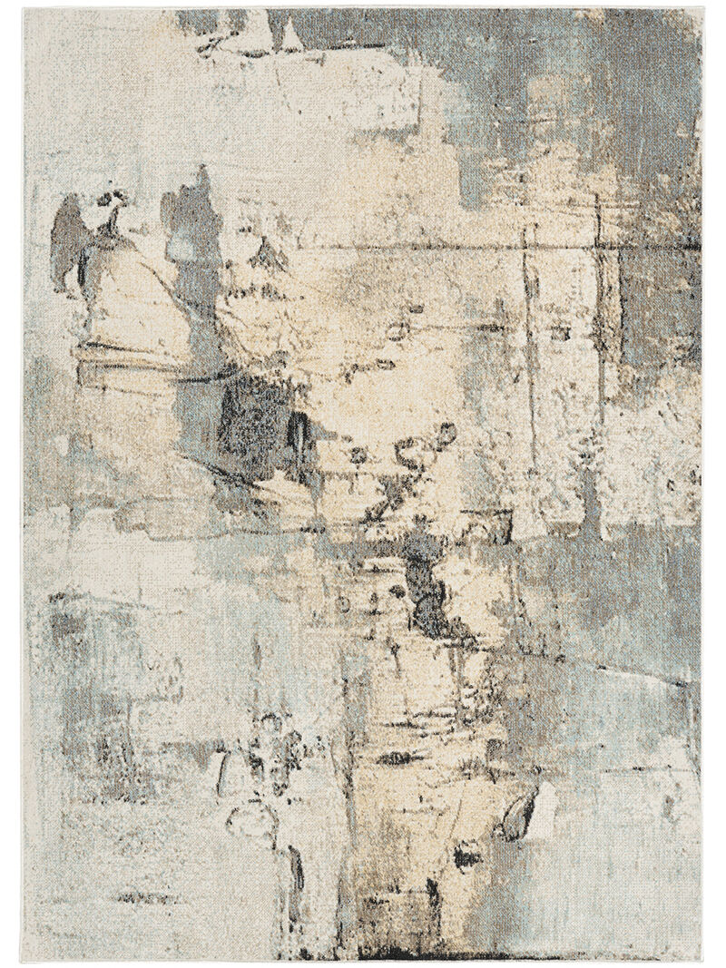 Washable Decor WSD09 Blue 5'3" x 7' Rug