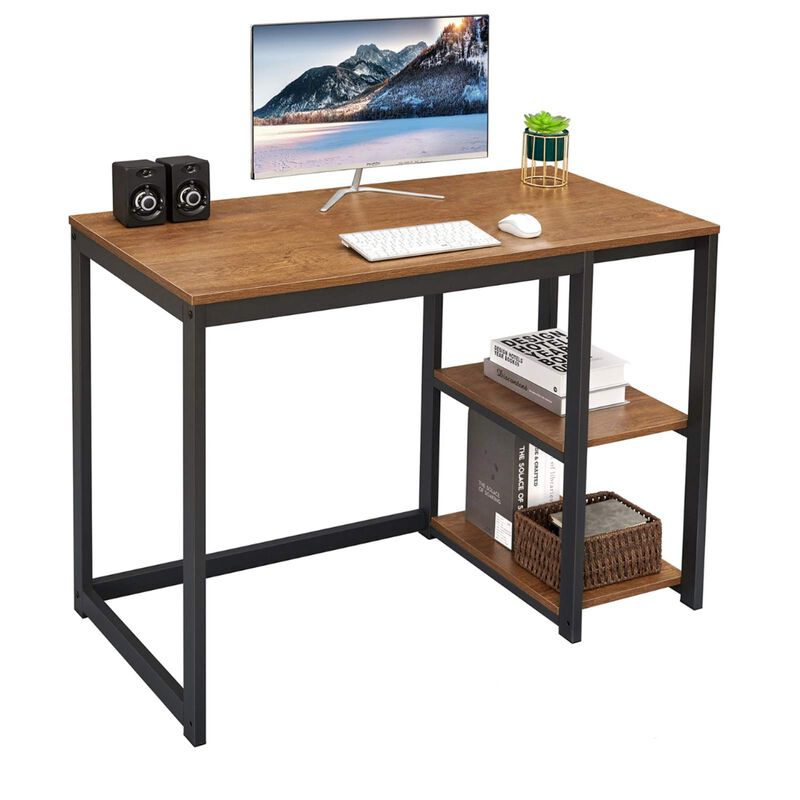 SINPAID Computer Desk 40 inch with 2 Shelves, Sturdy Home Office Desk with Large Storage Space, Modern Gaming Desk, Study Writin