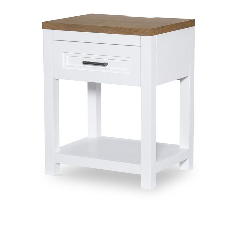 Legacy Classic Franklin Open Nightstand with Charging Ports and LED Light
