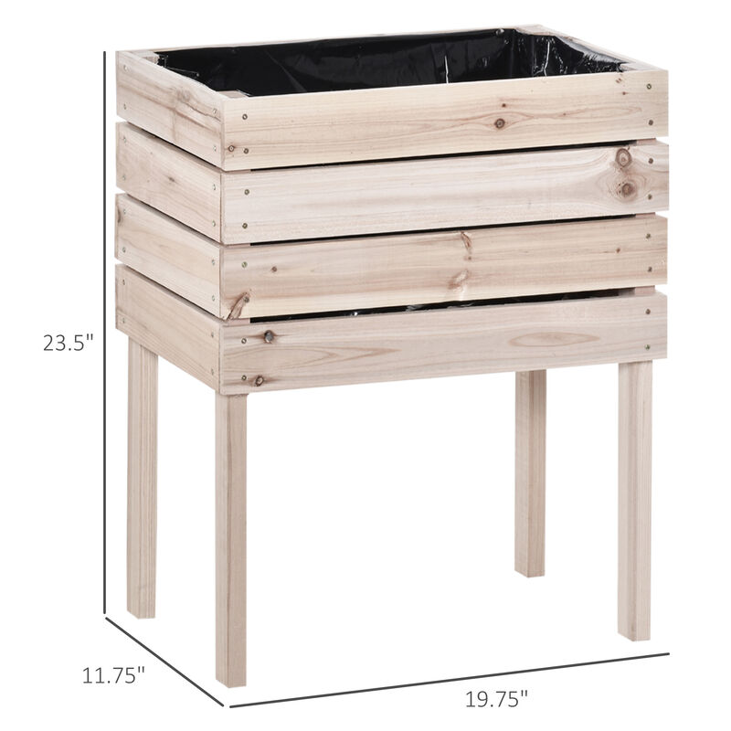 Hivvago 4-Piece Raised Garden Bed with Legs Wooden Planter Kit image number 2