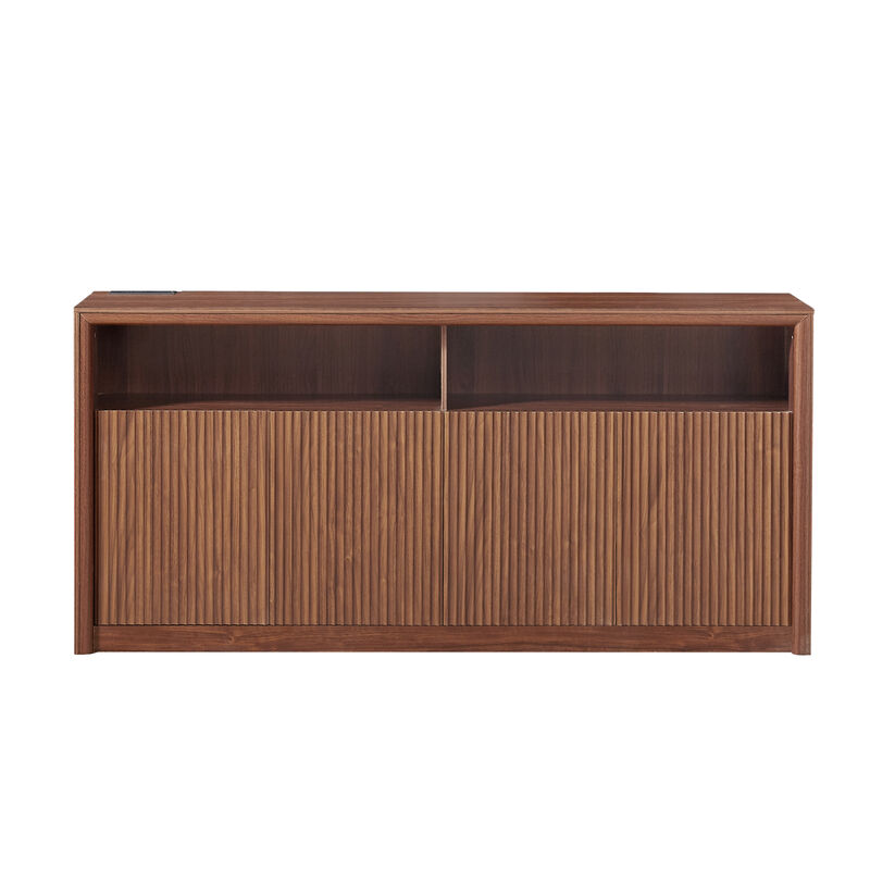Zegtu 67" Wooden Sideboard LED Light Strip image number 0