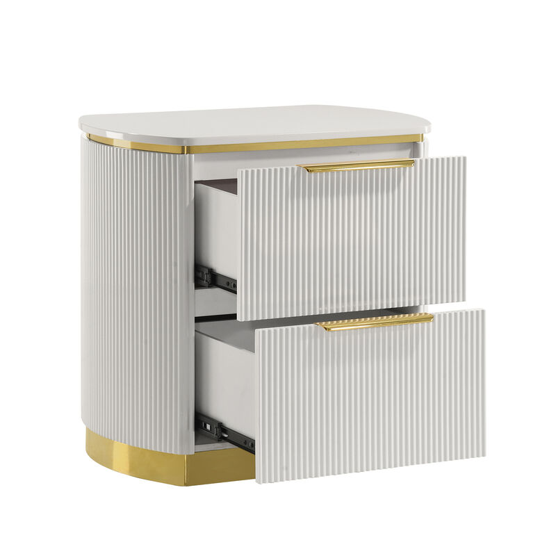 Giovanni Nightstand with 2 Drawers and Fluted Fronts image number 7
