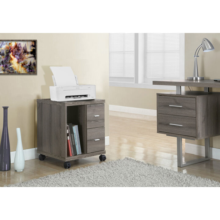 Monarch Specialties I 7056 Office, File Cabinet, Printer Cart, Rolling File Cabinet, Mobile, Storage, Work, Laminate, Brown, Contemporary, Modern