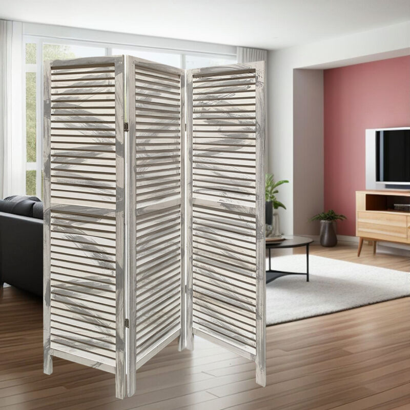 Folding Three-Panel Room Divider Screen for Privacy and Stylish Space Separation