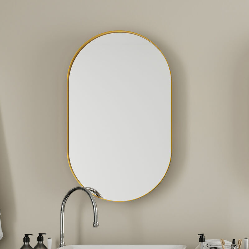 ELEMENT ACE 20x34 Inch Oval Recessed Medicine Cabinet with Mirror and Adjustable Shelves image number 3