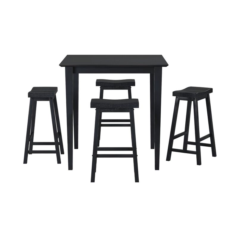 Streamdale 29" Bar Stools, Saddle Seat Wood (Set of 2)