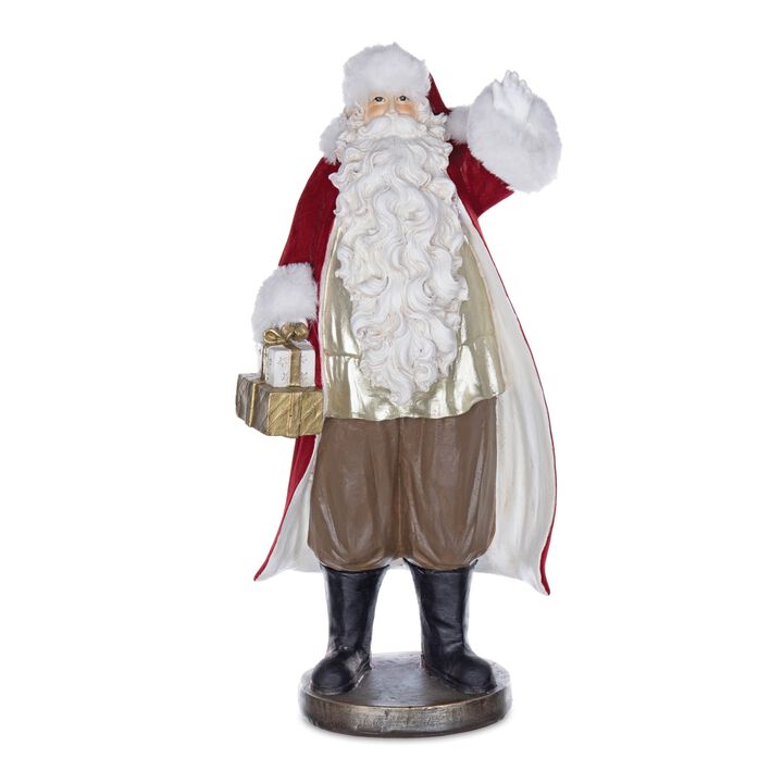 Resin Santa Holding Packages for Holiday Home Decorations