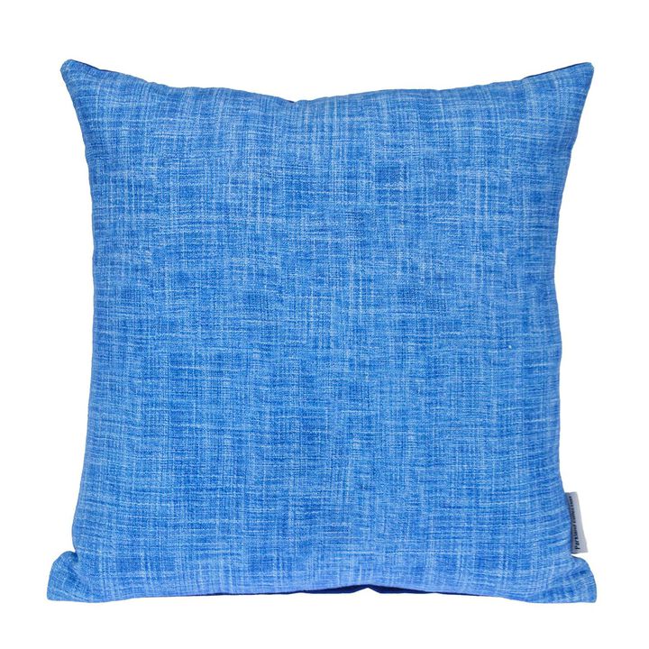 HomeRoots 18" Blue Cotton Throw Pillow