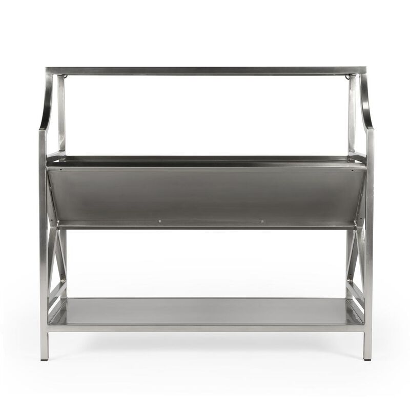 Butler Specialty Keats Library 2 Tier 36W Bookcase, Silver