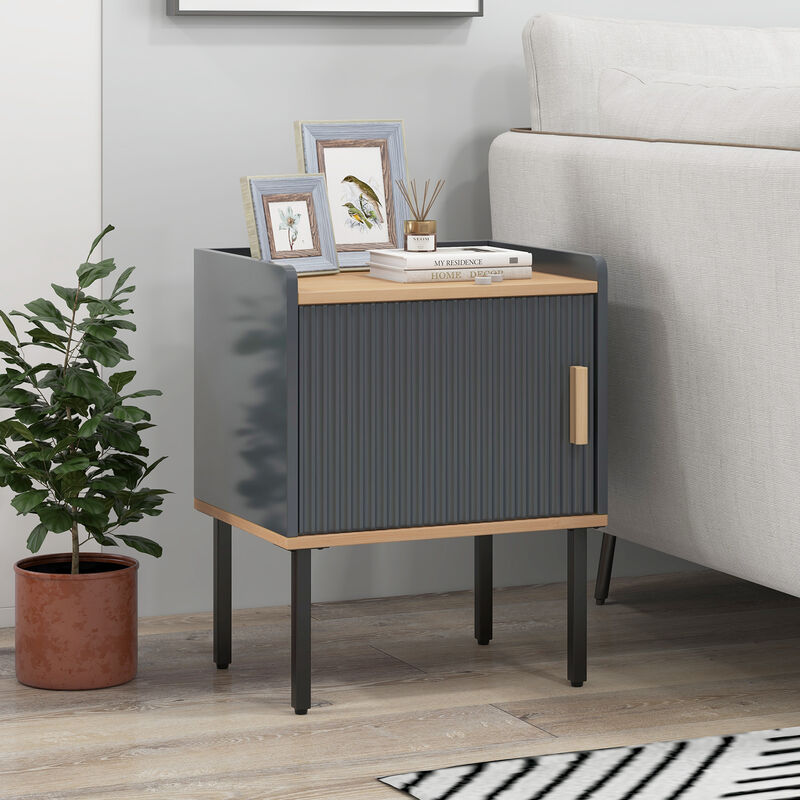 Bedside Nightstand with Storage Cabinet Door for Bedroom and Living Room image number 3
