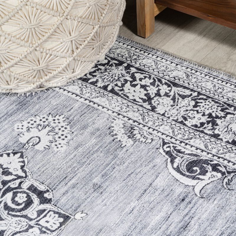 Bausch Bohemian Distressed Chenille Machine-Washable Area Rug