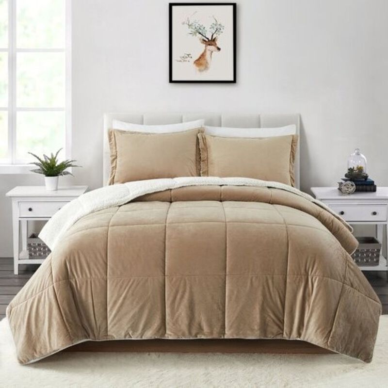 Hivvago Plush Microfiber Reversible Comforter Set