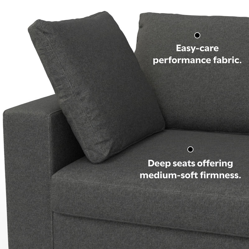 Charlie 78-inch Sofa in Tightly Woven Performance Fabric