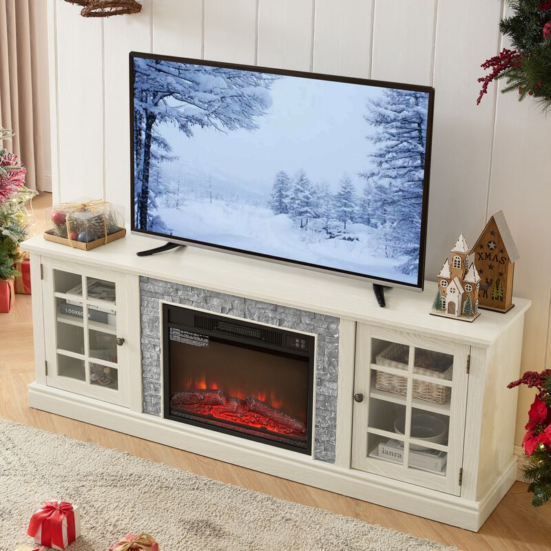 Modern TV Stand with 23" Electric Fireplace image number 4