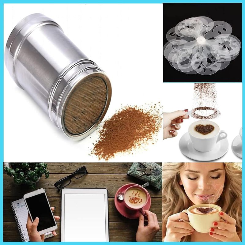 Coffee Stencil & Powder Shaker Set image number 2