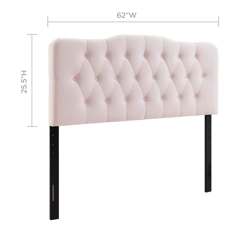 Modway Annabel Diamond Tufted Performance Velvet Queen Headboard in Pink image number 2
