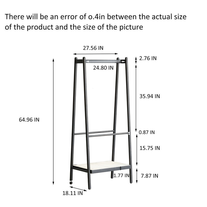 GOODSILO Freestanding Garment Rack with Storage Shelves, Sturdy Solid Wood Clothes Hanger Rack for Bedroom, Entryway, Closet Organization and Storage image number 2