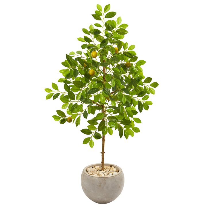 HomPlanti 54 Inches Lemon Artificial Tree in Sand Colored Planter