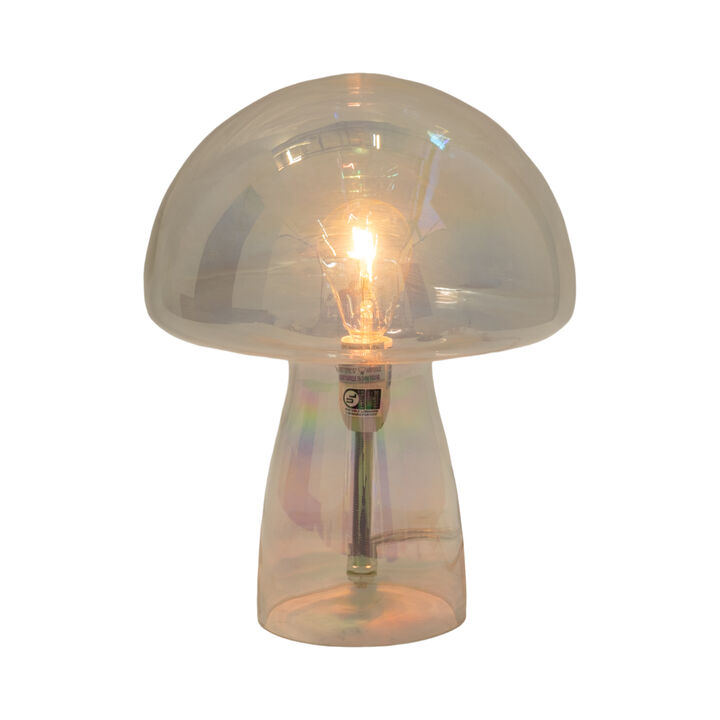 11" Luster Mushroom Lamp, Multi