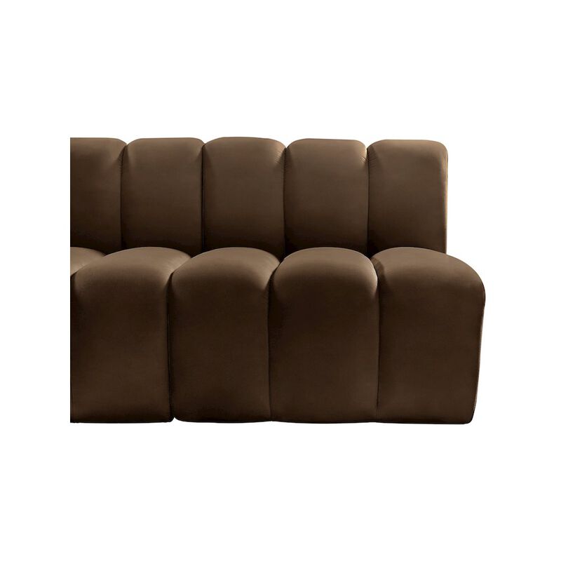 Meridian Furniture Arc Brown Velvet Modular Sofa