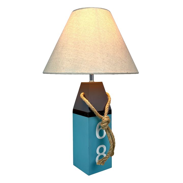 Coastal Blue Buoy Table Lamp 195 Nautical Beach Decor With Shade