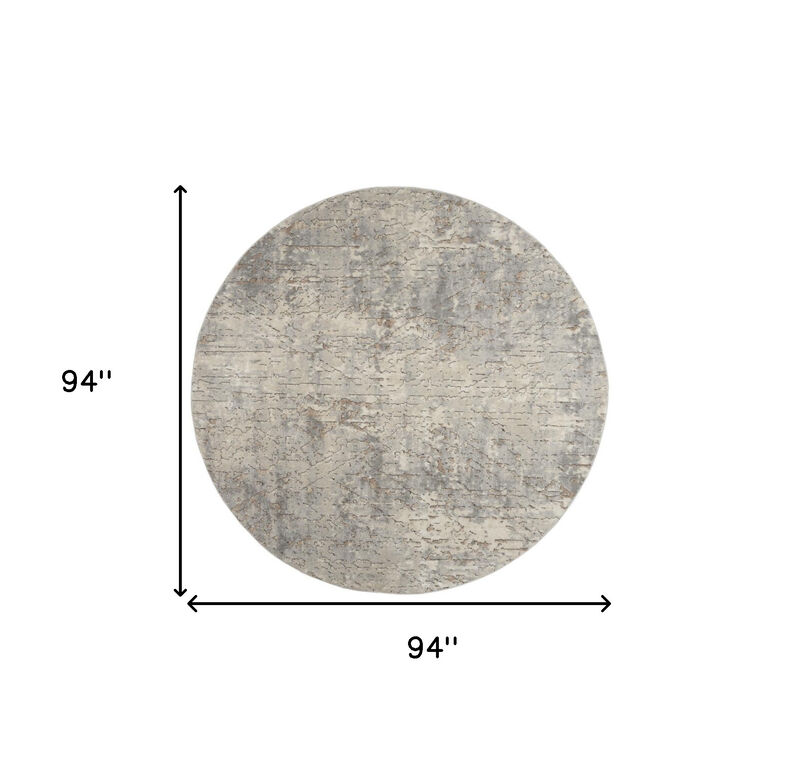 HomeRoots Round Abstract Power Loom Area Rug image number 3