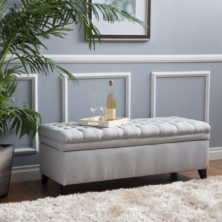 Streamdale Juliana Gray Storage Ottoman (50'' x 20.5'' x 18.3'')