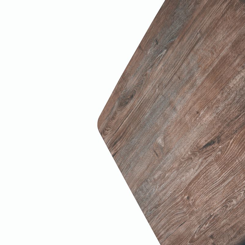 LeisureMod Ravenna 63" Rectangular Wood Dining Table With Modern Metal Base