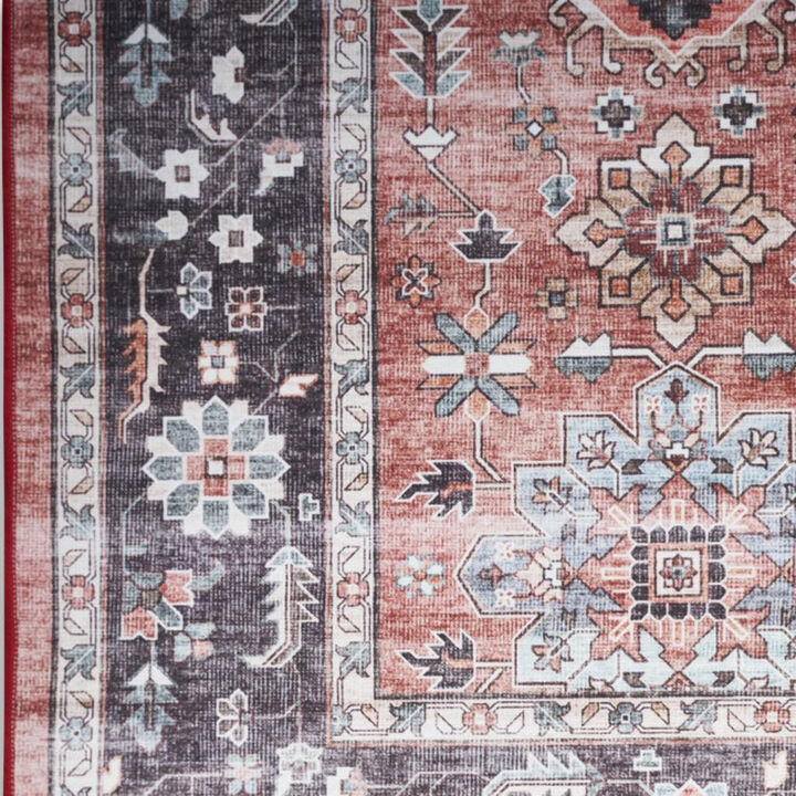 HomeRoots Oriental Distressed Non Skid Runner Rug