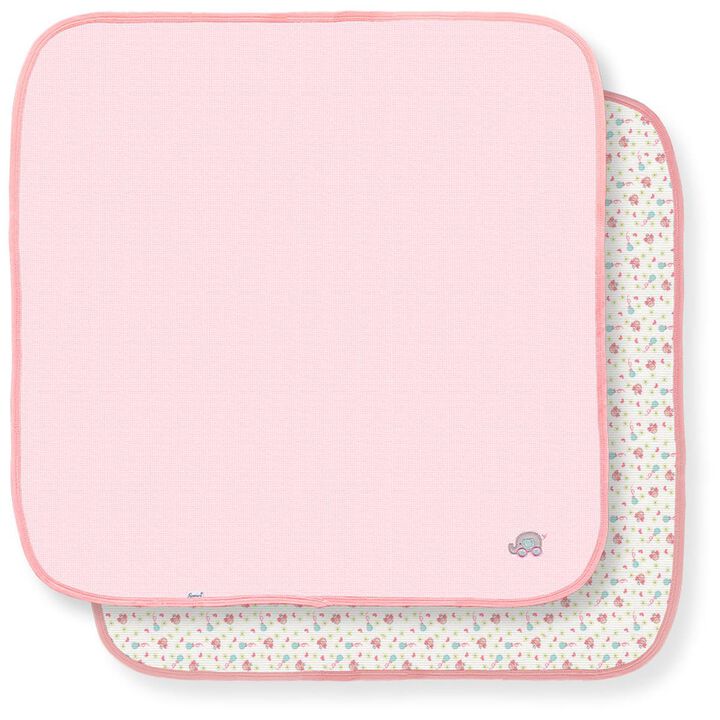 223G-2 2 Piece Pink & White Girls Thermal Receiving Blanket Set, Birdies Print - 30 x 30 in.
