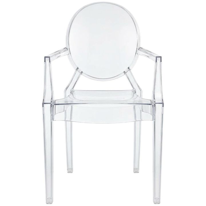 Acrylic Dining Armchair with Armrest and Stackable Design