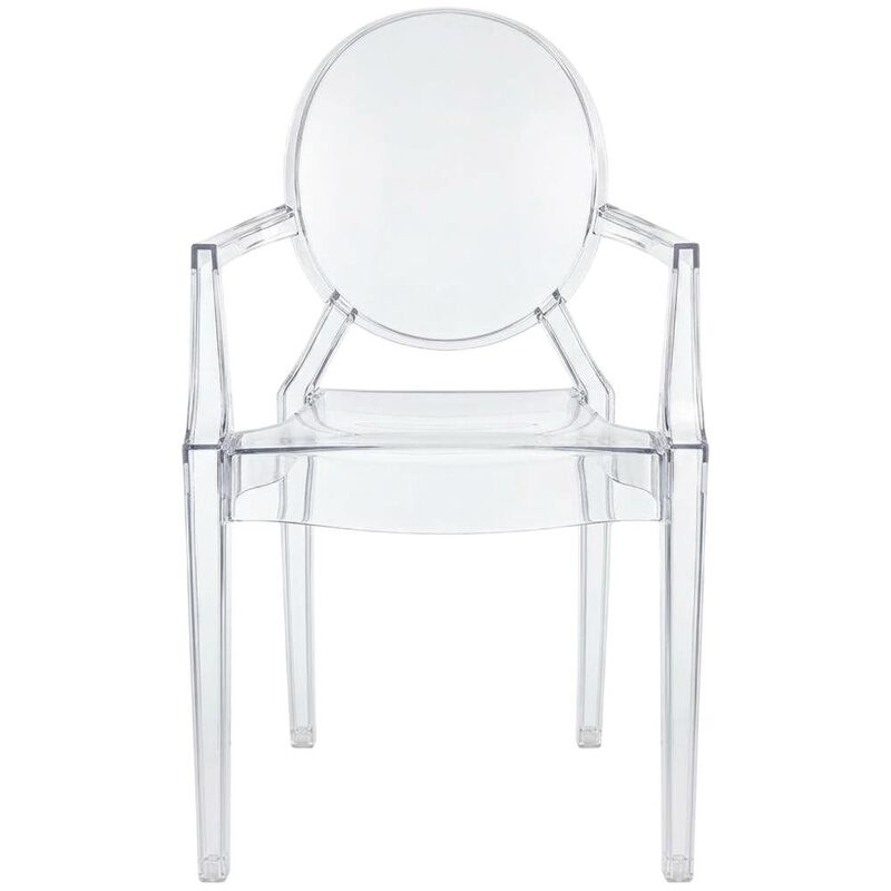 Acrylic Dining Armchair with Armrest and Stackable Design image number 0