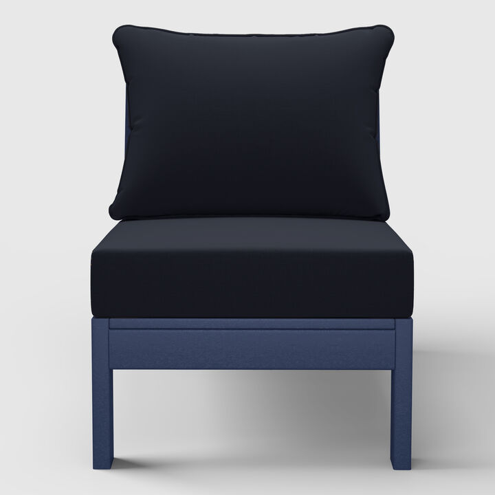 Outdoor HDPE Deep Seating Modular Armless Patio Chair