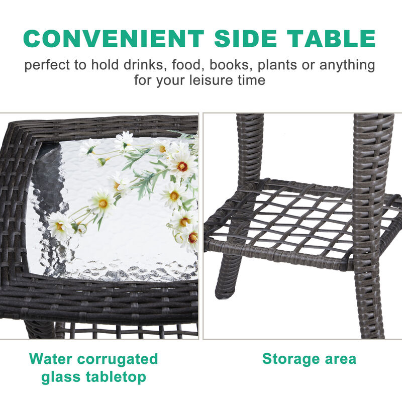 Outdoor Side Table Weather-Resistant Accent Table for Patio, Garden & Balcony