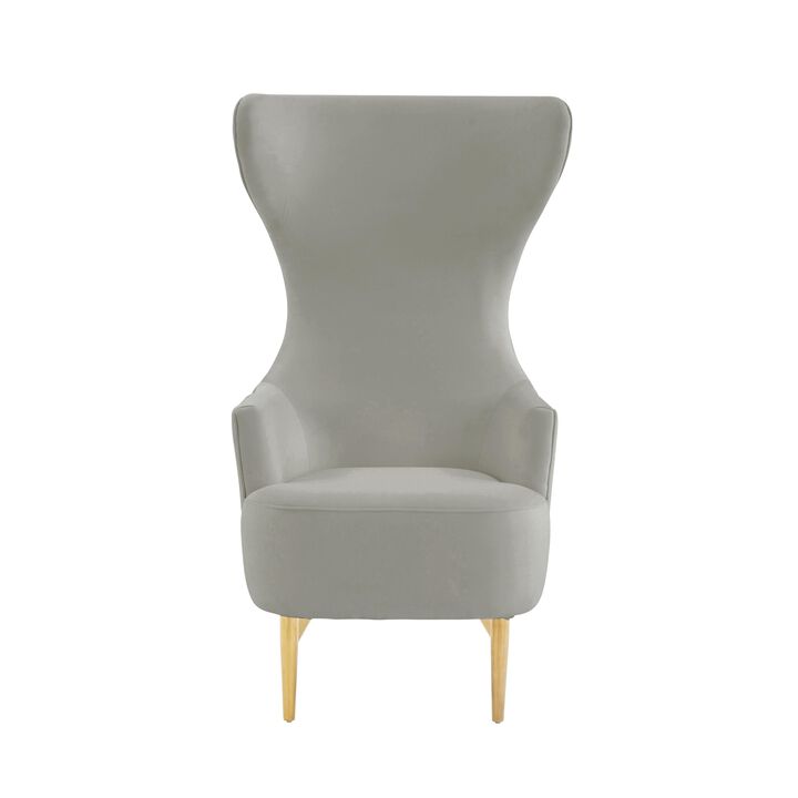 Julia Velvet Channel Tufted Wingback Chair by Inspire Me Home Decor