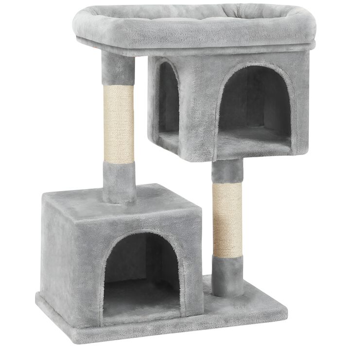 Compact 33.1 Inch Cat Tower for Large Cats with Condo and Post