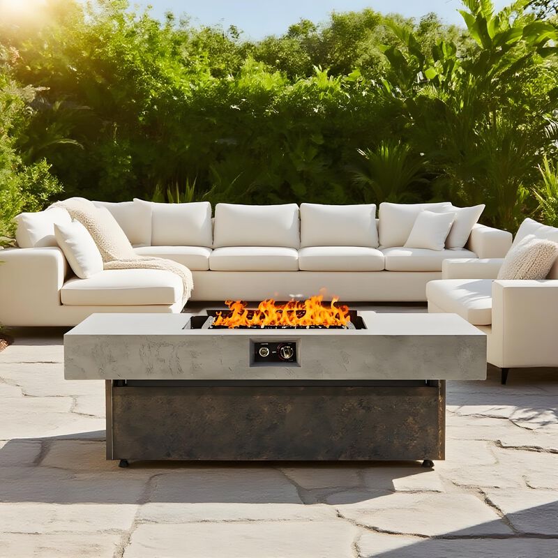 Tabletop Propane Fire Pits, 56 x 23 in, 50,000 BTU outdoor firepit table, Suitable for Outdoor, Patio, Balcony, three height options image number 3