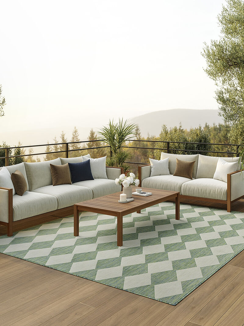 Positano POS04 Blue/Green 7' x 10' Rug image number 7