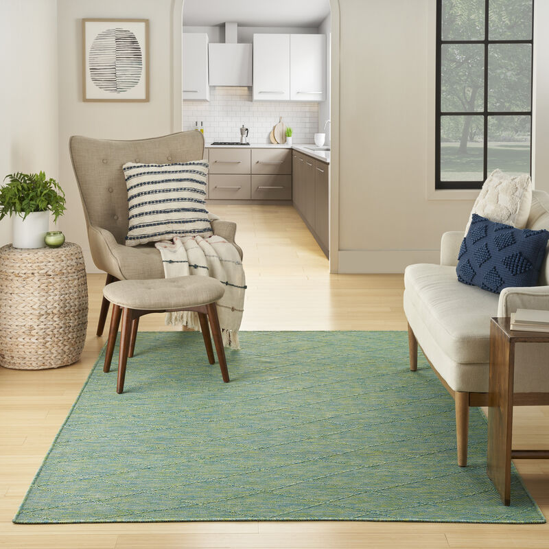 Washable Solutions WSL01 Blue/Green 4' x 6' Rug