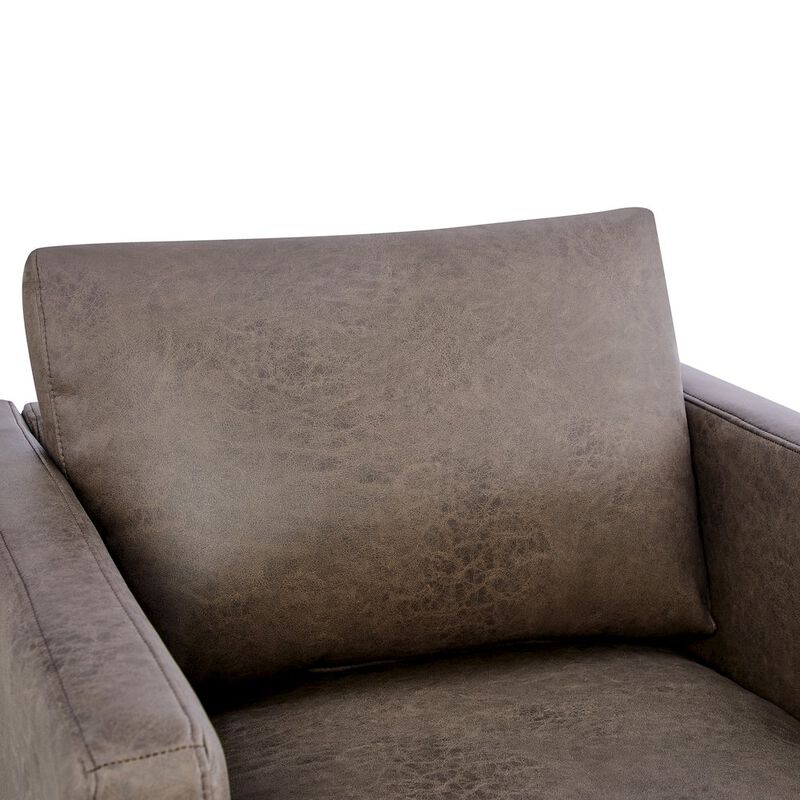 Tybee Espresso Faux Leather Arm Chair