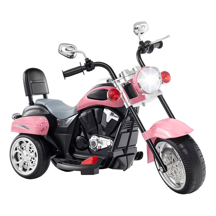 6V Toddler Electric Ride-On Bike with 3 Wheels, Horn and Front Headlight