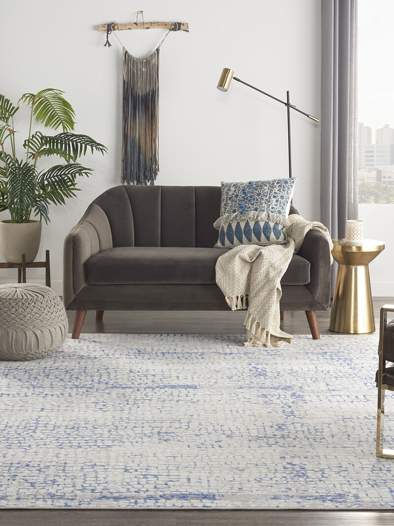 Whimsicle WHS07 Gray/Blue 7' x 10' Rug