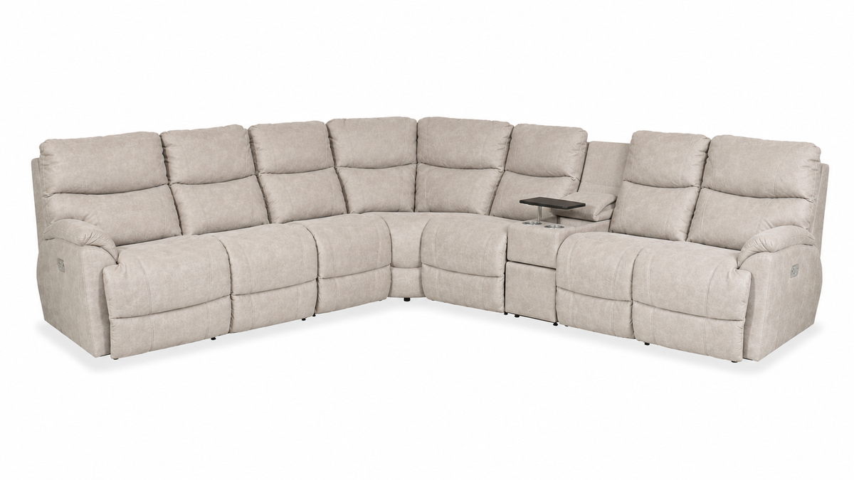 Trouper Stucco 6-Piece Power Sectional with Console