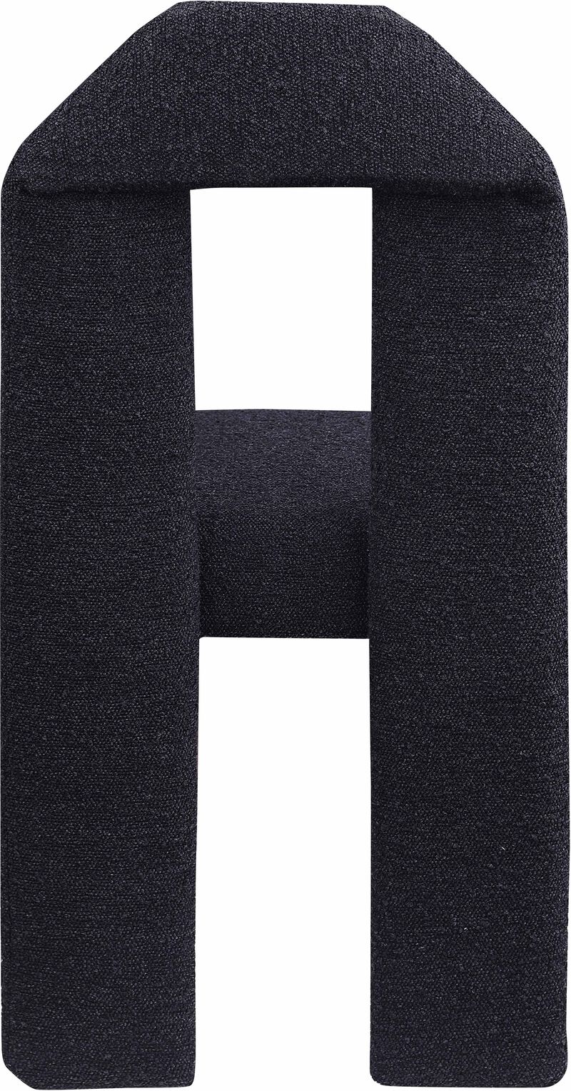 Meridian Furniture Bennett Black Boucle Fabric Dining Chair, Set of 2