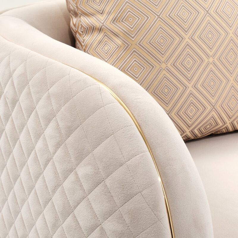 Michael Amini Ariana Accent Chair - Beige/Gold