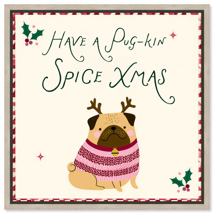 Spicy Pugmas Animals Canvas Print by Art Remedy
