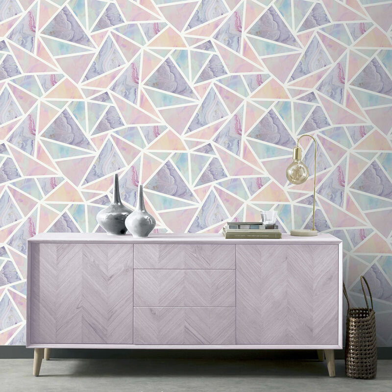 Lizzie Pastel Triangles Wallpaper image number 2