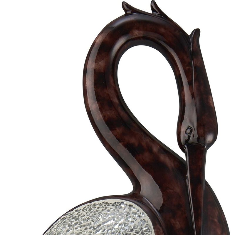 HomeRoots Marbleized Polyresin Crane Figurine Sculpture image number 2