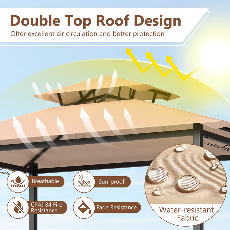 Outdoor Grill Gazebo Set with Bar Table and 2 Stools &ndash; Perfect for BBQ Parties