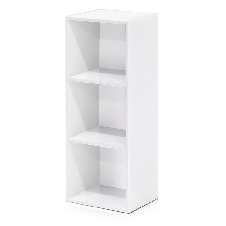 Furinno Luder 3-Tier Open Shelf Bookcase, White